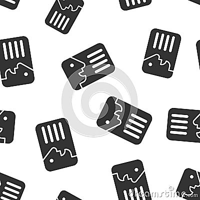 Id card icon seamless pattern background. Identity badge vector illustration. Access cardholder people symbol pattern Vector Illustration