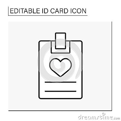 ID card line icon Vector Illustration