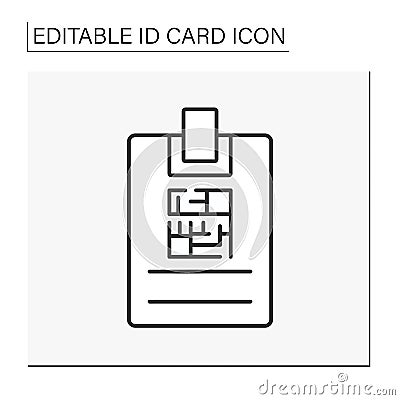 ID card line icon Vector Illustration