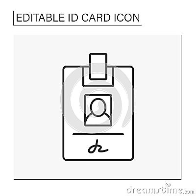 ID card line icon Vector Illustration