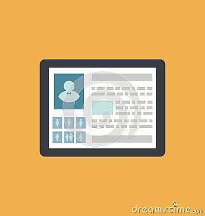 Id card profile person social media network icon Vector Illustration