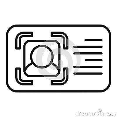 Id card recognition icon outline vector. Individual detect Vector Illustration