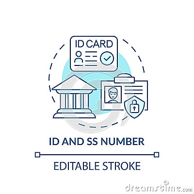 ID and SS number concept icon Vector Illustration