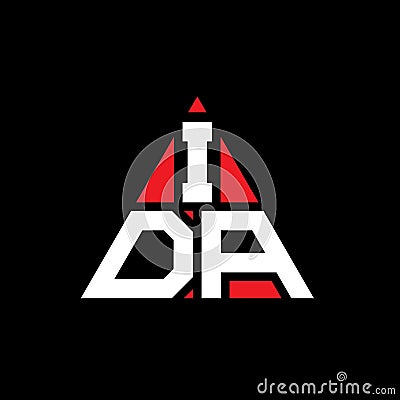 IDA triangle letter logo design with triangle shape. IDA triangle logo design monogram. IDA triangle vector logo template with red Vector Illustration