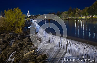 Idaho Falls & Blue Hour Stock Photo