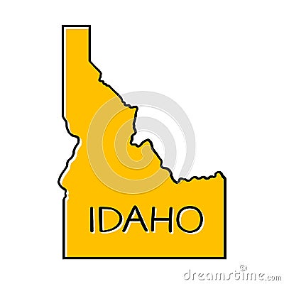 Idaho map illustration isolated on white background Cartoon Illustration