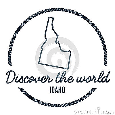 Idaho Map Outline. Vintage Discover the World. Vector Illustration