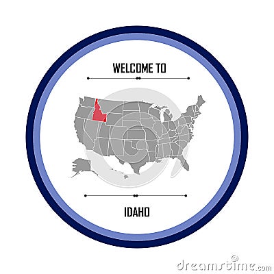 Idaho, Map of united states of America with landmark of Idaho, American map Cartoon Illustration