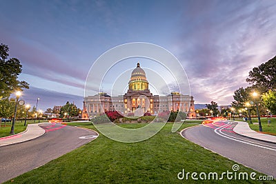 Idaho State Capitol building at dawn in Boise, Idaho Stock Photo