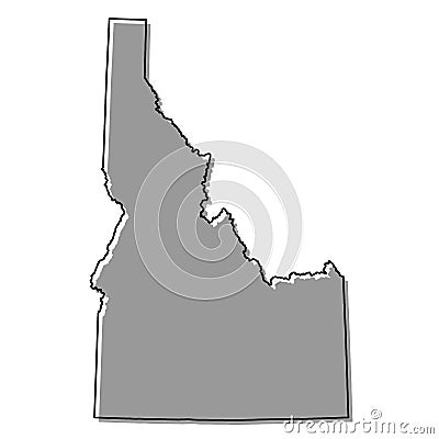 Idaho vector map silhouette. High detailed illustration. United state of America country Vector Illustration
