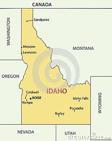 Idaho - vector map of US state Vector Illustration