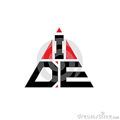 IDE triangle letter logo design with triangle shape. IDE triangle logo design monogram. IDE triangle vector logo template with red Vector Illustration