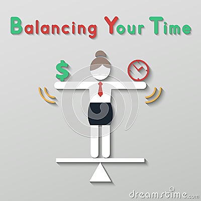 Idea balance your life business concept Vector Illustration