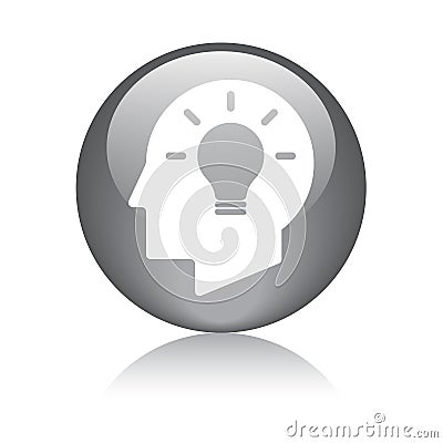 Idea bulb head brain icon Cartoon Illustration