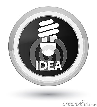 Idea (bulb icon) prime black round button Cartoon Illustration