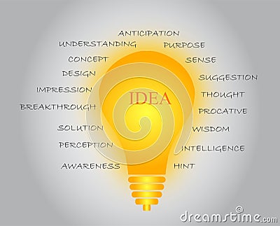 Idea bulb word cloud Stock Photo