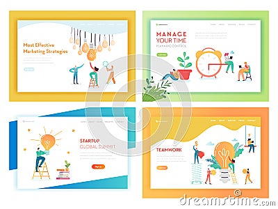 Idea Business Innovations Concept Landing Page Vector Illustration