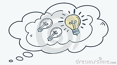Idea cloud vector. Thought and brainstorming icon for creative thinking. vector design Generative AI Vector Illustration