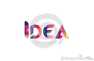 idea colored rainbow word text suitable for logo design Vector Illustration