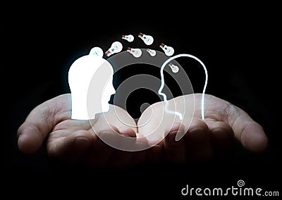 Idea concept. Knowledge transfer Stock Photo