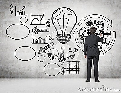 Idea concept on wal Stock Photo