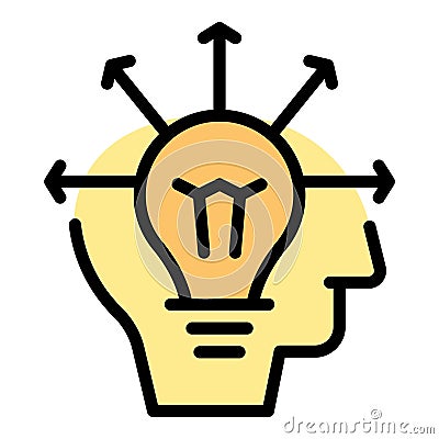 Idea confidence icon vector flat Vector Illustration