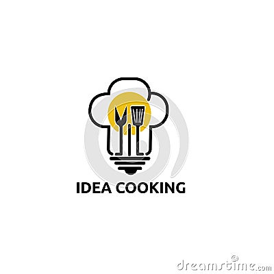 Idea cooking logo vector concept, icon, element, and template for company Vector Illustration