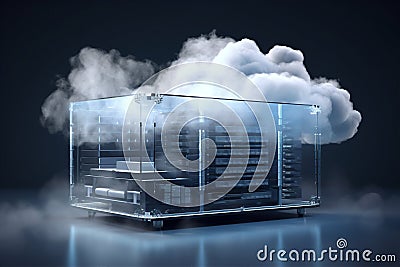 Idea technology networking illustration connect digital system security cloud data design storage cyber concept business Cartoon Illustration