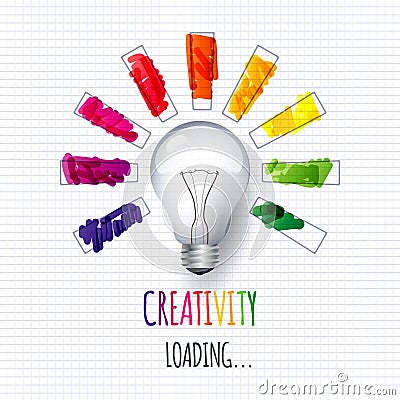 Idea. Design of progress bar, loading creativity Vector Illustration