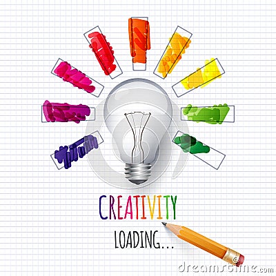 Idea. Design of progress bar, loading creativity Vector Illustration