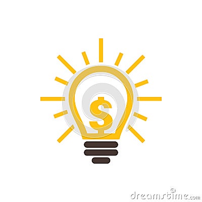 Idea dollar icon graphic design template illustration Vector Illustration