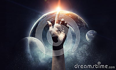 Idea of Earth creation Stock Photo