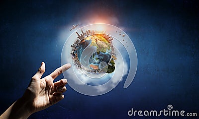 Idea of Earth creation . Mixed media Stock Photo