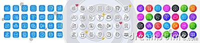 Idea, Edit user and Direction line icons. For web app, printing. Line icons. Vector Vector Illustration