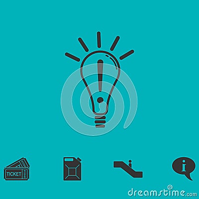 Idea icon flat Vector Illustration