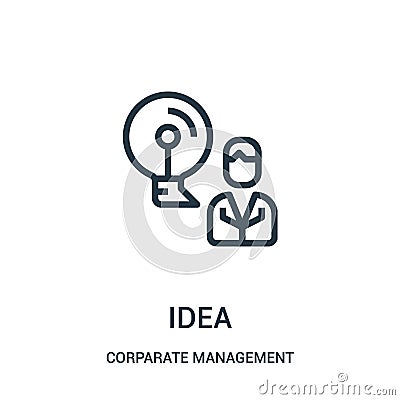idea icon vector from corparate management collection. Thin line idea outline icon vector illustration. Linear symbol for use on Vector Illustration