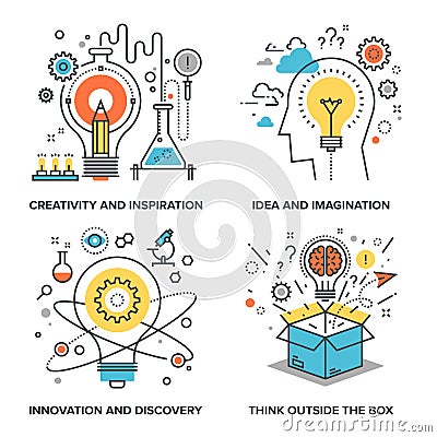 Idea and Imagination Vector Illustration