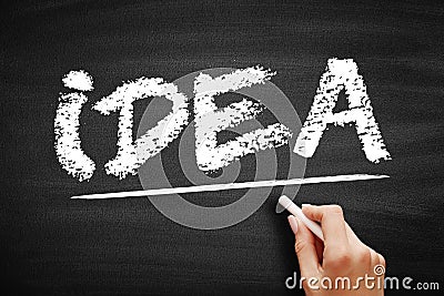 IDEA- Imagine, Dare, Expand, Achieve acronym, business concept on blackboard Stock Photo