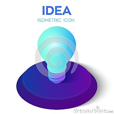 Idea Isometric Icon. Light Bulb. Lamp Bulb Icon. Created For Mobile, Web, Decor, Print Products, Application. Perfect for web desi Stock Photo