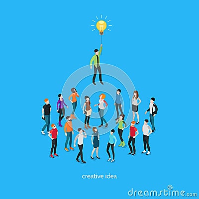 Idea Isometric Template Vector Illustration