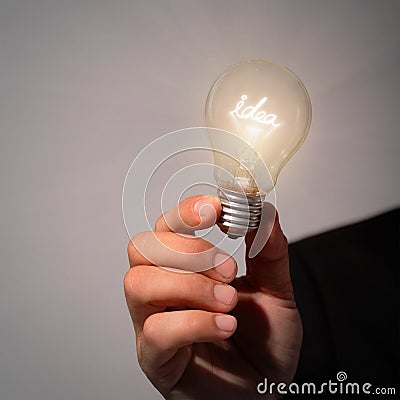 Idea lamp bulb Stock Photo