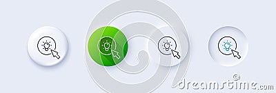 Idea lamp line icon. Mouse cursor sign. Line icons. Vector Vector Illustration
