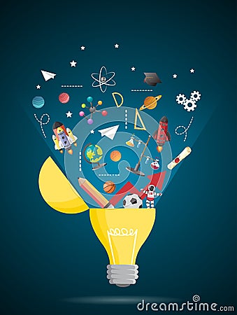 idea on light bulb.education concept.can be used for layout.vector Vector Illustration