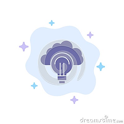 Idea, Light, Bulb, Focus, Success Blue Icon on Abstract Cloud Background Vector Illustration