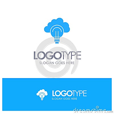 Idea, Light, Bulb, Focus, Success Blue Solid Logo with place for tagline Vector Illustration