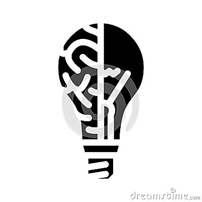 idea light bulb glyph icon vector illustration Vector Illustration
