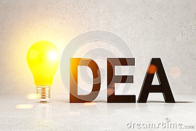 Idea with a light bulb Stock Photo