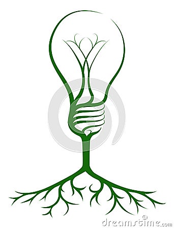 Idea light bulb tree Vector Illustration