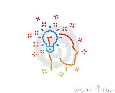 Idea line icon. Human head with light bulb sign. Vector Vector Illustration