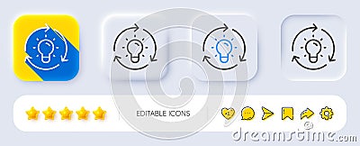 Idea line icon. Lightbulb sign. Core value. Neumorphic buttons. Vector Vector Illustration